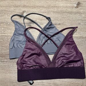 Victoria Secret Sport Strappy Bralette Set - Purple and Gray XS